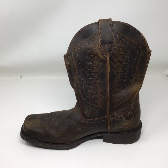Ariat Mens Rambler Phoenix Western Boot Distressed Brown Size 10 Used Pull On main image 7